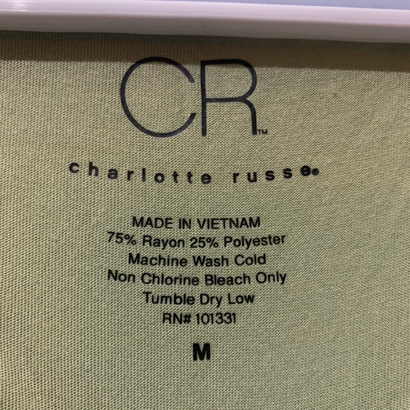 🍒2/$15🍒  Charlotte Russe Scallop Edge Sage Green Racerback Tank Top - Picture 3 of 5